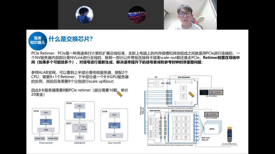 PCIe Retimer原理及ALAB架构图：8卡服务器需8-16颗Retimer，单价20美金